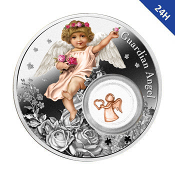 Srebrna moneta na Komunię lub Chrzest Anioł Stróż