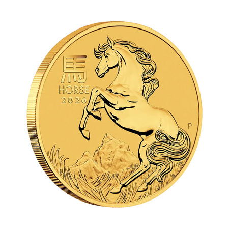 Moneta Lunar III Rok Konia 1/10 uncji złoto 2026
