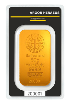 50g Sztabka złota Argor-Heraeus LBMA