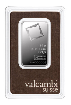 50g Sztabka platyna Valcambi