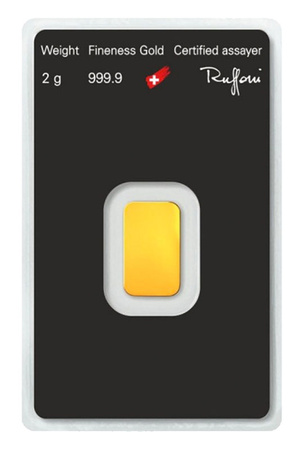 2g sztabka złota Certipack Argor-Heraeus LBMA