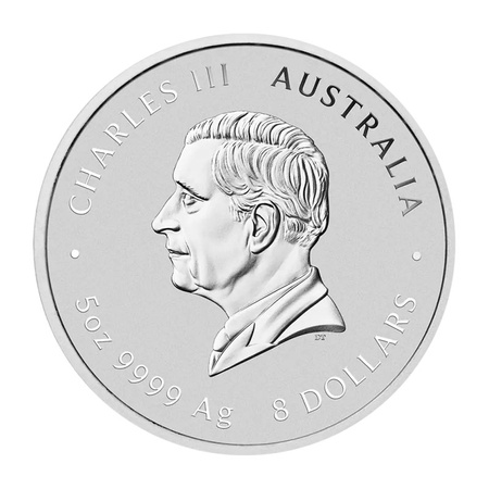 Srebrna moneta Lunar III Rok Węża 5 uncji 2025