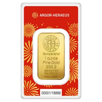 Sztabka złota Rok Węża 1 uncja  Argor-Heraeus 2025