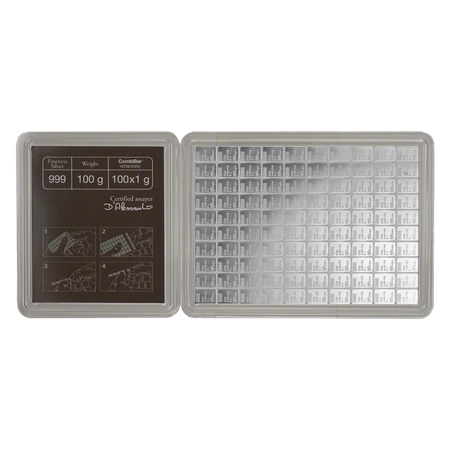 100 x 1g Sztabka srebra CombiBar Valcambi LBMA