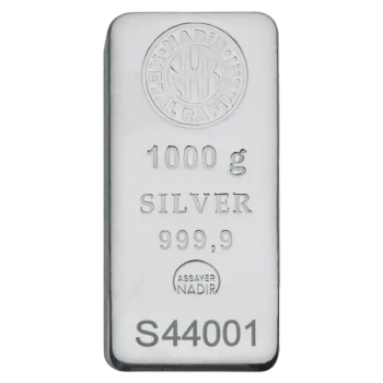 Sztabka srebra 1 kg 999,9 Nadir LBMA