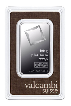 100g Sztabka platyna Valcambi