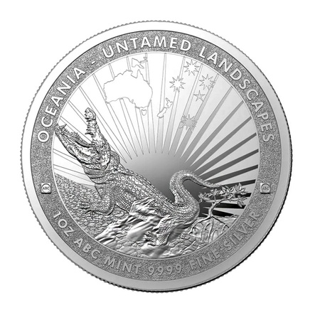 Srebrna Moneta Krokodyl 1 uncja Untamed Landscapes 2024
