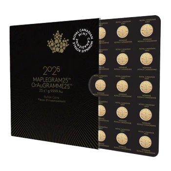 Złota Moneta Liść Klonowy 25 x 1g  MapleGram 2025