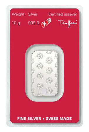 Sztabka srebra 10g Argor-Heraeus LBMA