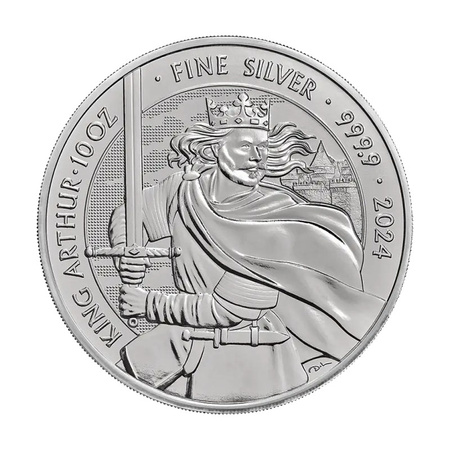 Srebrna Moneta Król Artur z serii Mity i Legendy 10 uncji 2024