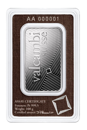 100g Sztabka platyna Valcambi