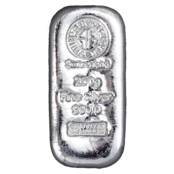 Sztabka srebra 250 g 999 Argor-Heraeus LBMA
