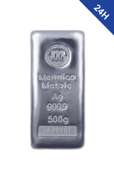 500g Czyste srebro, czystości 999,9 (4N) Mennica Metale 24h