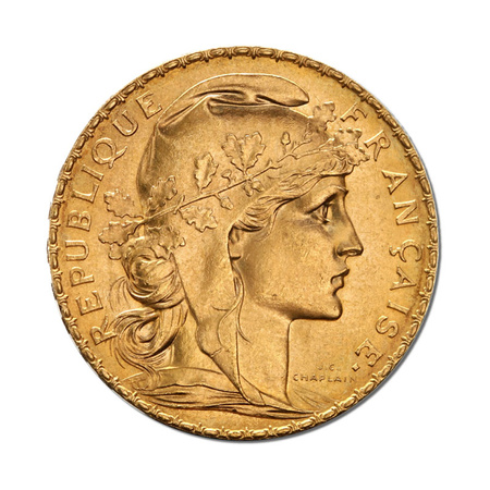 Złota Moneta 20 Franków Marianna i Kogut Francja 1899 -1914