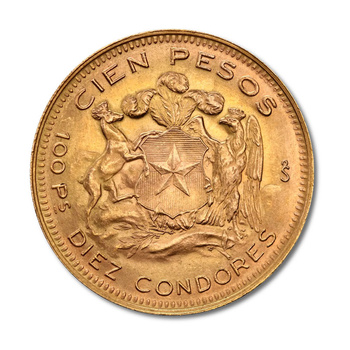 Złota Moneta 100 Peso Chile 1895 -1980