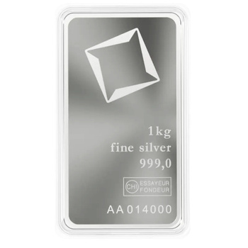 Sztabka srebra 1 kg 999 Valcambi Bita LBMA