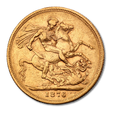 Złota Moneta Suweren Królowa Wiktoria Młoda Głowa 1838 - 1887