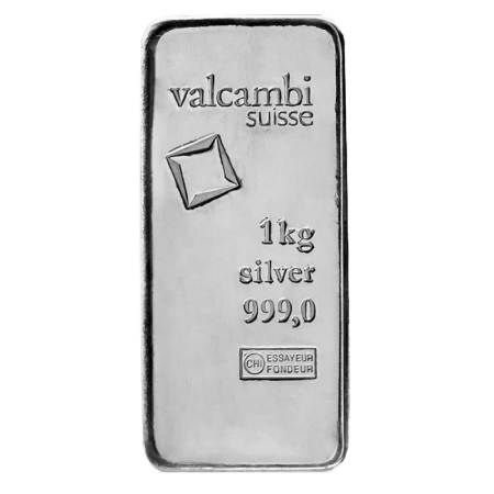 Sztabka srebra 1 kg 999 Valcambi LBMA