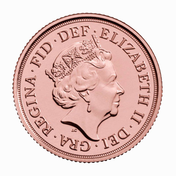 Złota moneta Suweren Elżbieta II 2022