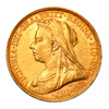 Złota Moneta Suweren Królowa Wiktoria Stara Głowa 1893 - 1901