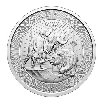 Srebrna Moneta Byk i Niedźwiedź 2 uncje 2025