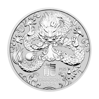 Srebrna Moneta Lunar III Rok Smoka 2 uncje 2024