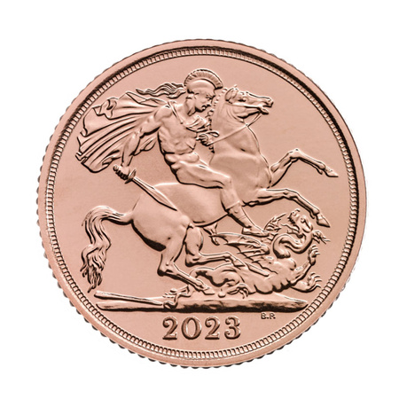 Złota Moneta Pół Suwerena Koronacja Król Karol III 2023