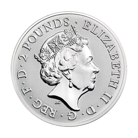 Srebrna Moneta Pałac Buckingham - Zabytki Wielkiej Brytanii 1 uncja 2019