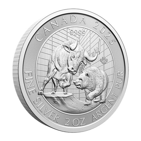 Srebrna Moneta Byk i Niedźwiedź 2 uncje 2025