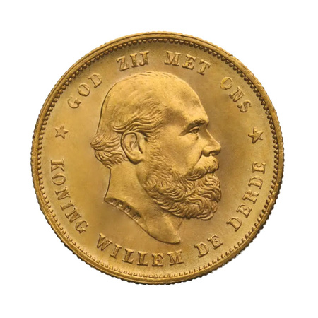 Złota moneta 10 Guldenów Holenderskich