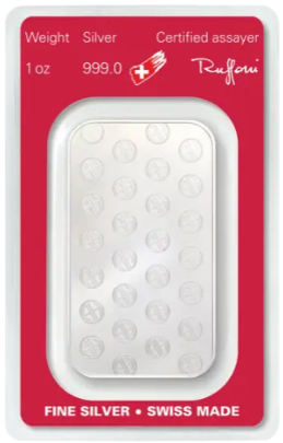 Sztabka srebra 1 uncja Argor-Heraeus LBMA