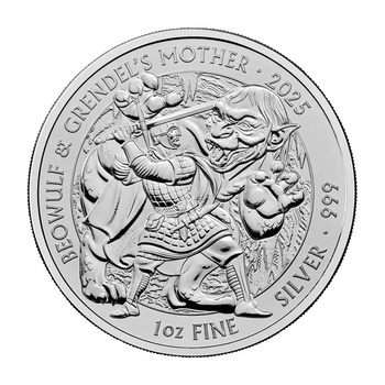 Srebrna Moneta Beowulf and Grendel z serii Mity i Legendy 1 uncja 2025