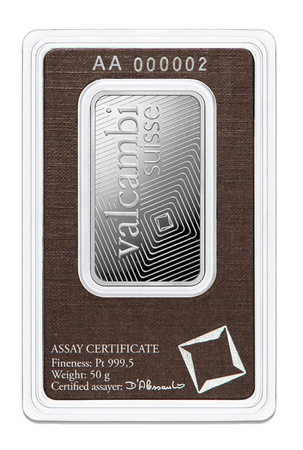 50g Sztabka platyna Valcambi