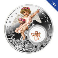 Srebrna moneta na Komunię lub Chrzest Anioł Stróż 