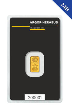 1g Sztabka złota Argor-Heraeus LBMA 24h