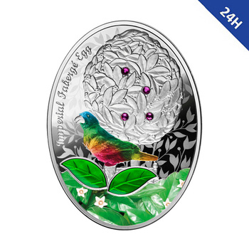 Srebrna moneta Jajo drzewo laurowe 2 dolary, Seria Jaja Faberge