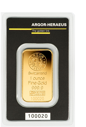 1 uncja (31,1g) Sztabka złota Argor-Heraeus LBMA